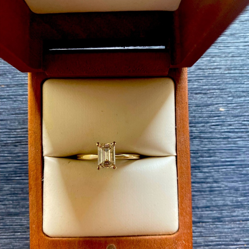 1 Carat Emerald cut ring